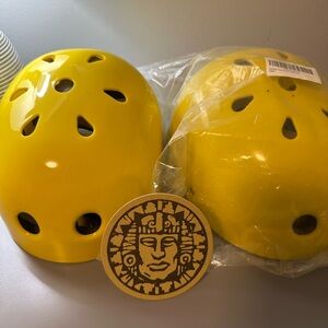 Two yellow helmets - Halloween costume Legends of the Hidden Temple